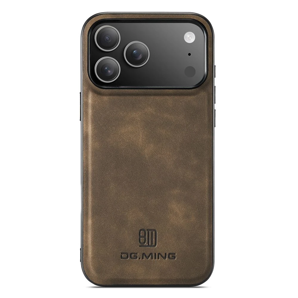 Dg. Ming for iPhone 17 PRO PC + TPU Hybrid PU Leather Cover – Coffee