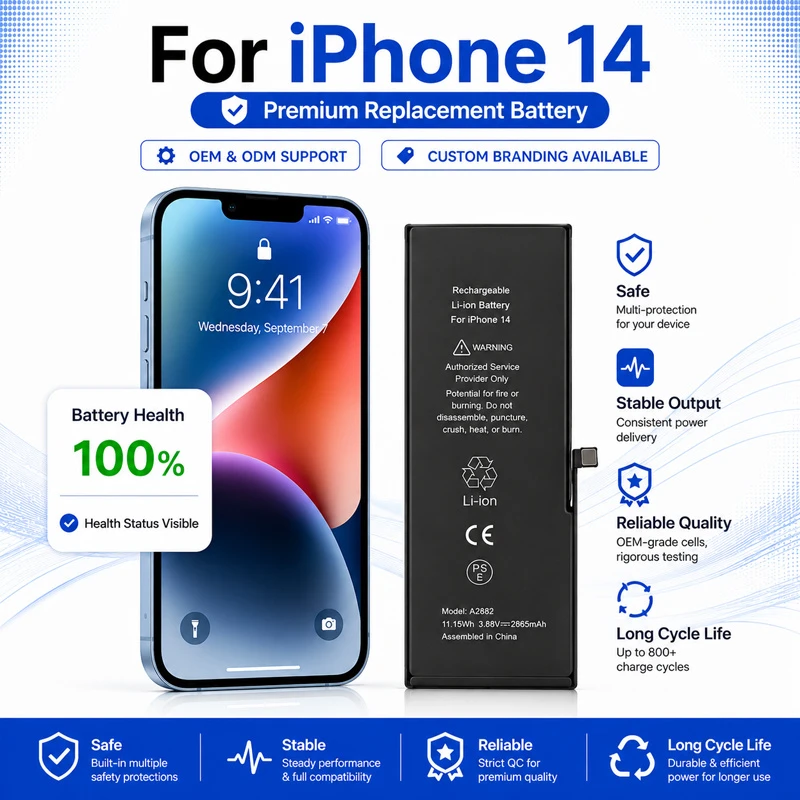 Distributor Supply No Error Health Display iPhone Battery for iPhone 14 for iPhone X 11 12 PRO Max 15