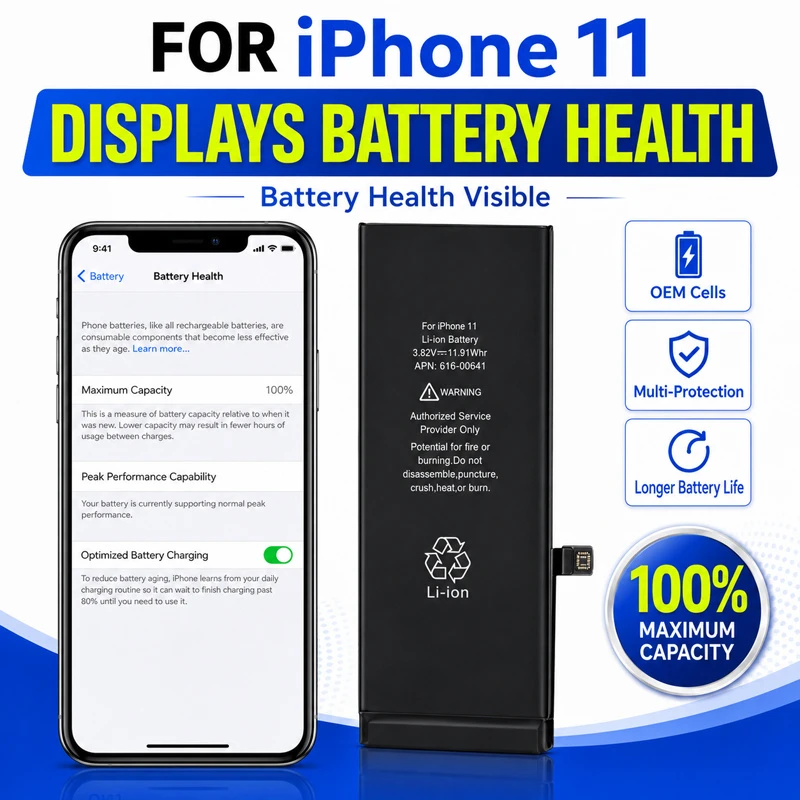 Distributor Supply No Warning Pop-up Health Display iPhone Battery for iPhone 11 for iPhone X 11 PRO Max 13 Mini 14 Plus