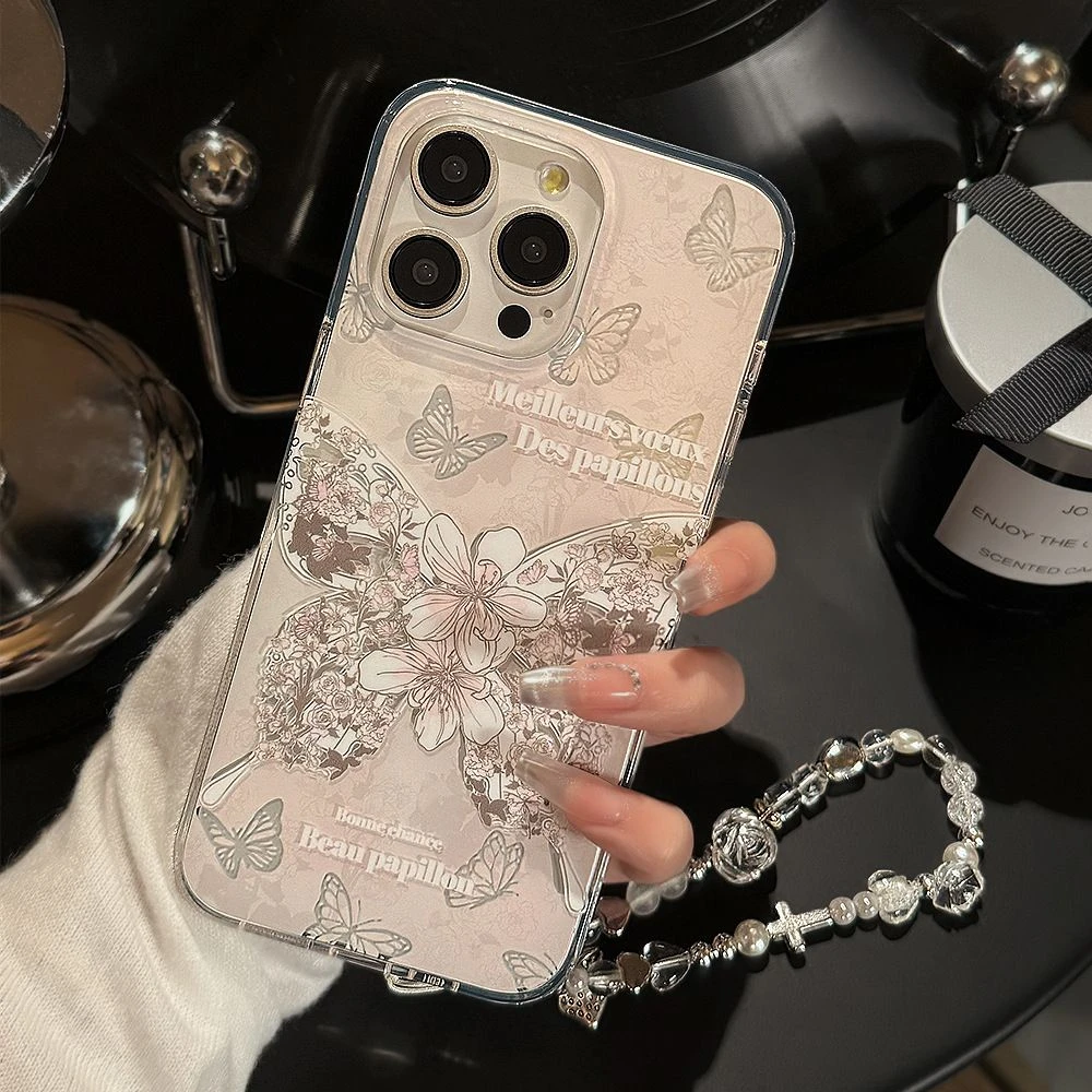 Double-Layer Dreamy Rose Butterfly I-Phone Case Fairy 041