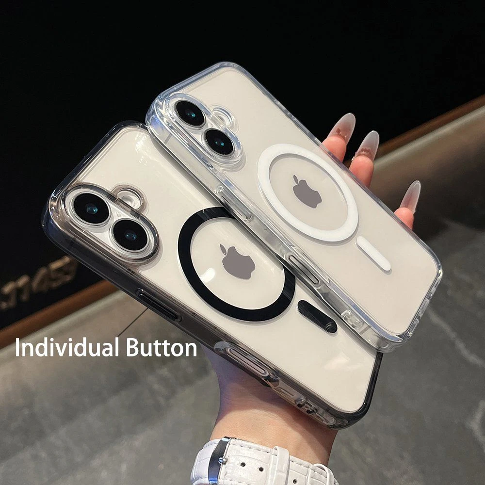 Drop-Proof Cell Phone Accrssories Clear Magnetic Anti-Yellowing Iphon Phone Case for IP 13 14 15 16 17 PRO Max