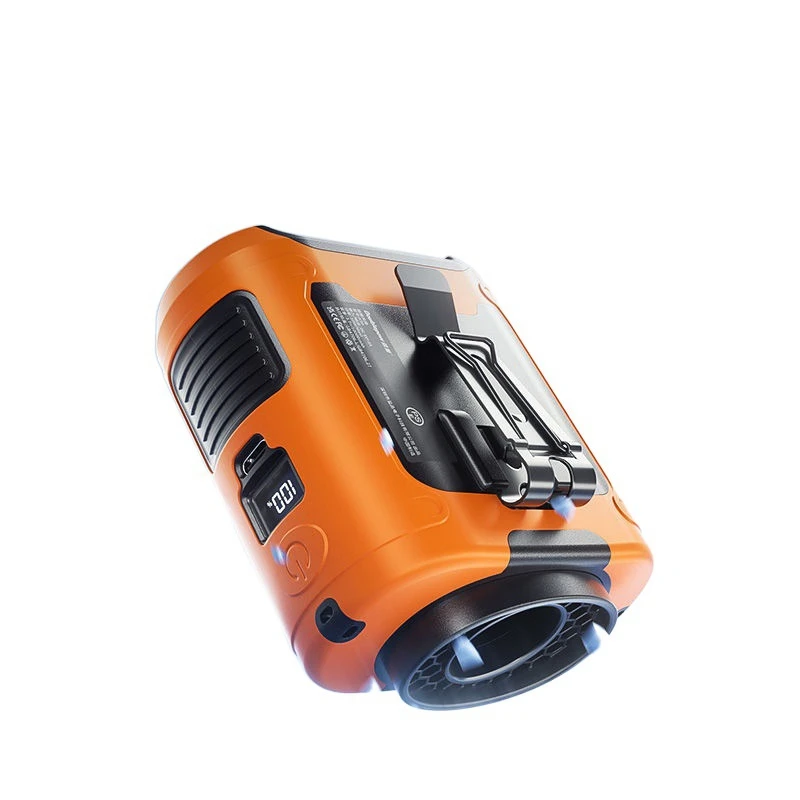 Drop-Proof Sweat-Proof Dust-Proof Flashlight Power Bank Digital Display 5-Speed Portable Waist Fan