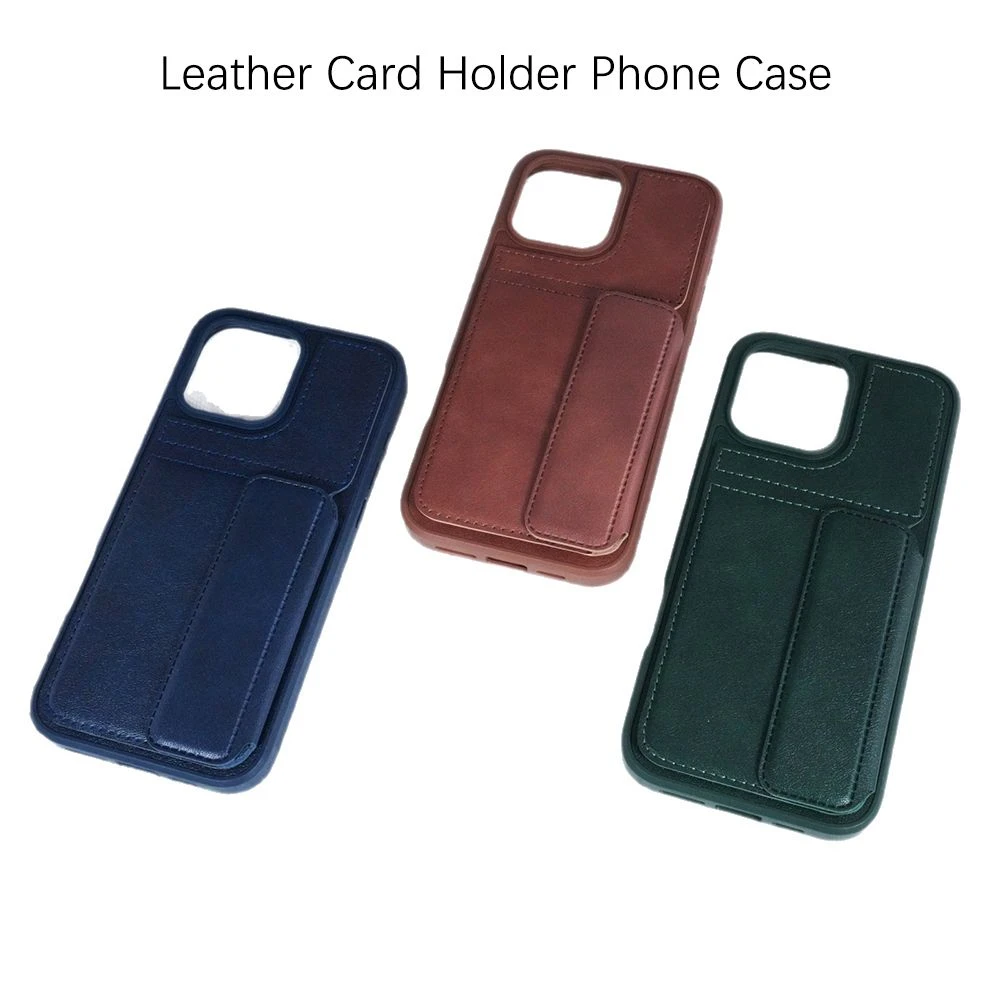 Durable Wallet Mobile Phone Accessories Multificational Card Holder with Stand 2-in-1 Design Leather Phone Case for IP11-17 Series
