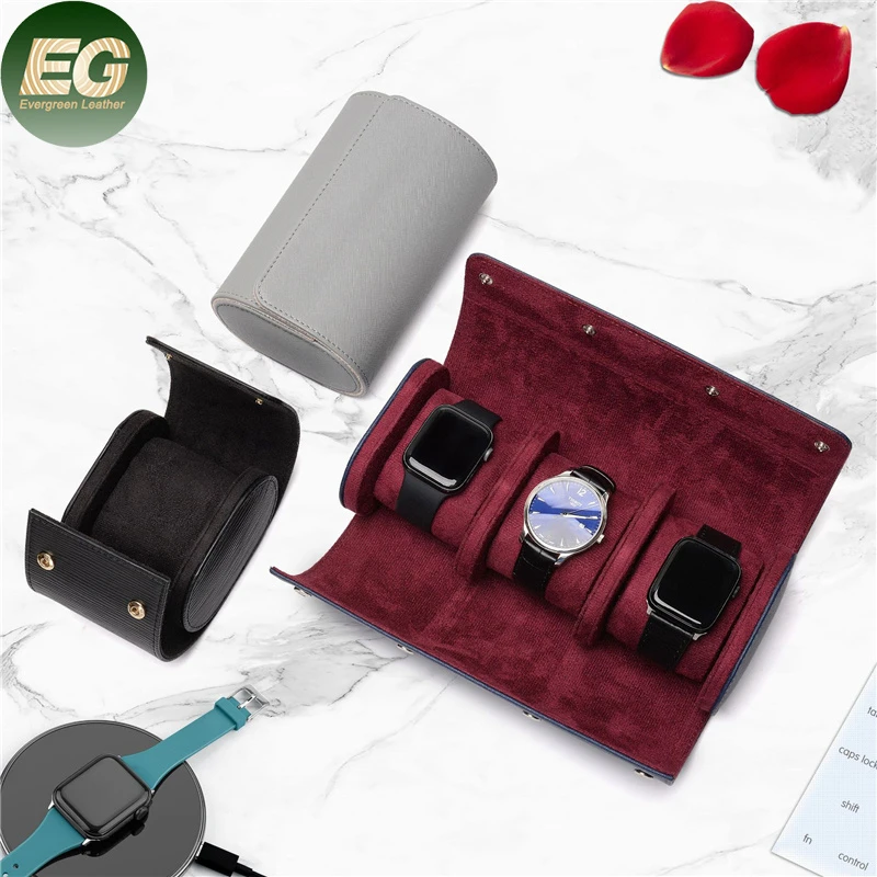 Ea510 Designer Custom Logo 1 2 3 Slot Luxury Leather Mechanical Storage Box Single for Men Apple Part Kit Travel Watch Case