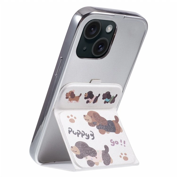 Electroplating Case Cute Pattern Kickstand PU TPU Phone Shell for iPhone 13 14 Cover