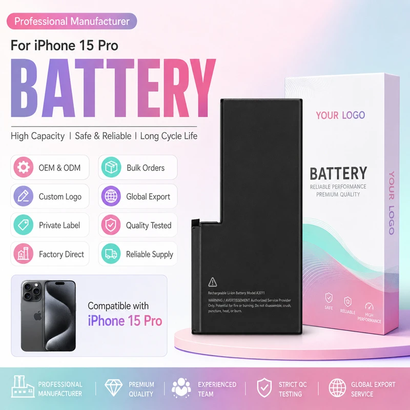 Factory Direct Internal Mobile Phone Battery High Capacity Battery for iPhone 15 PRO 14 Plus Xr 6 Plus