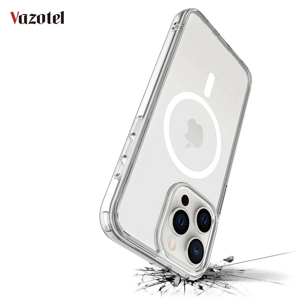 Factory Direct Wholesale 1.5mm PC+2.0mm TPU Phone Cover Magnetic Wireless Charging Clear Phone Case for iPhone 17 16 15 14 13 PRO Max