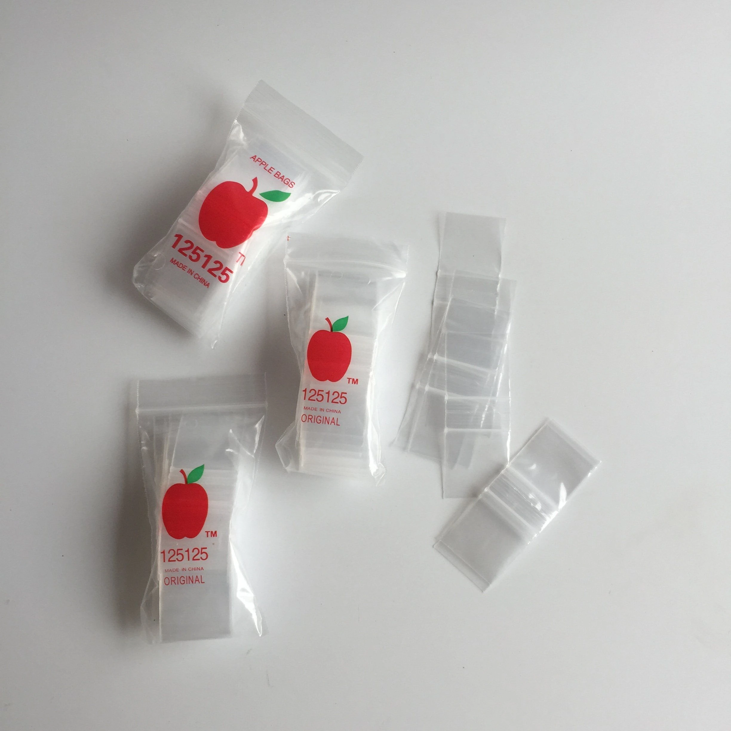 Factory Hotsale Small 1010 Transparent Mini Apple Ziplock Bags with Apple Brand
