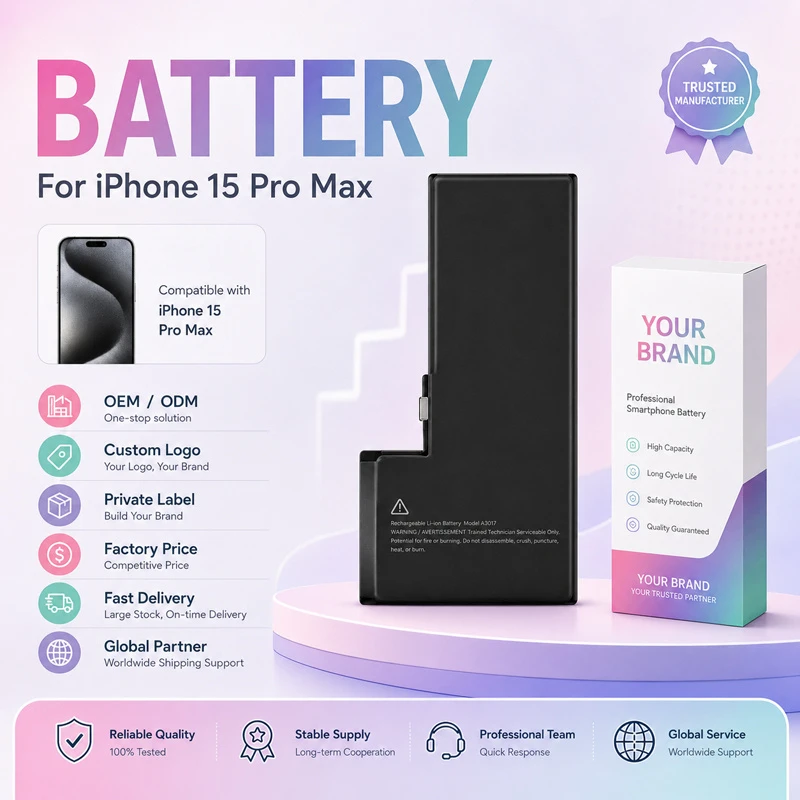 Factory OEM ODM Internal Mobile Phone Battery Cell Full Capacity Battery for iPhone 15 PRO Max 14 PRO Xr 6s