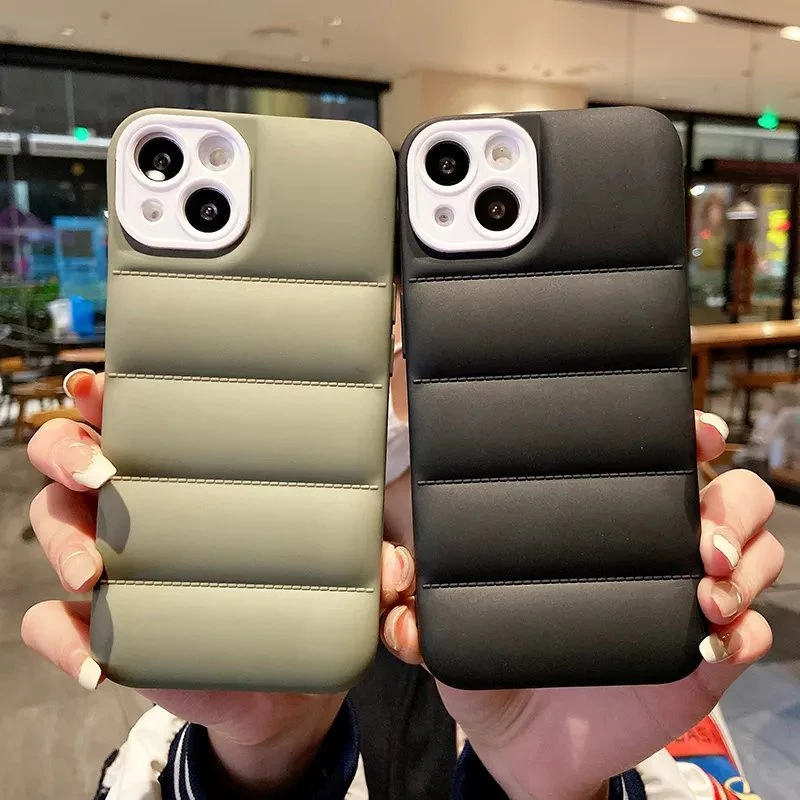 Factory Wholesale Low Price Cotton Down Jacket Phone Cases Puffer Phone Cases for iPhone 14 Plus 13 12 PRO Xs Max Xr Xs 7/8plus