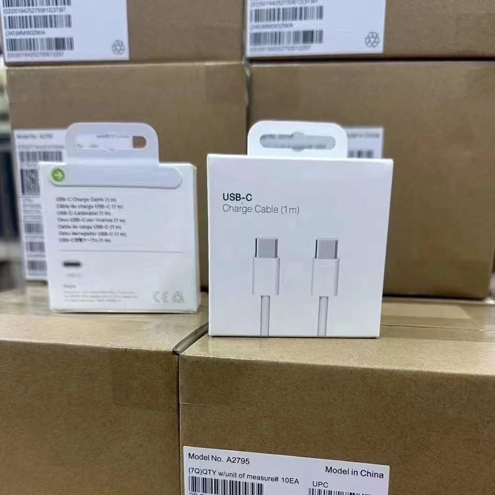 Factory Wholesale Price USB-C to C Cable with Manual for iPhone15 for Phone Charger Data Cables