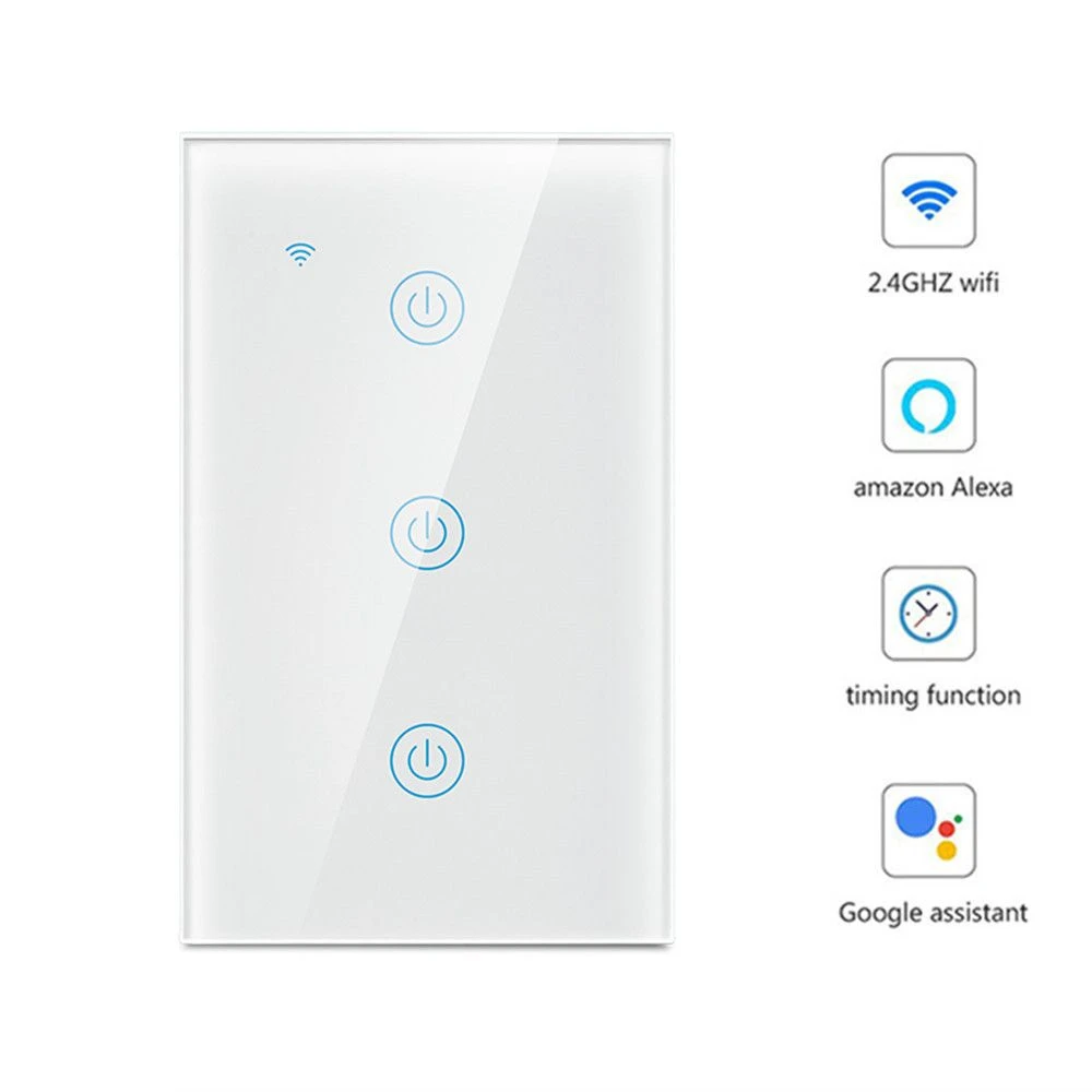 Fast Delivery Us Type WiFi Touch 3 Gang Light Switch