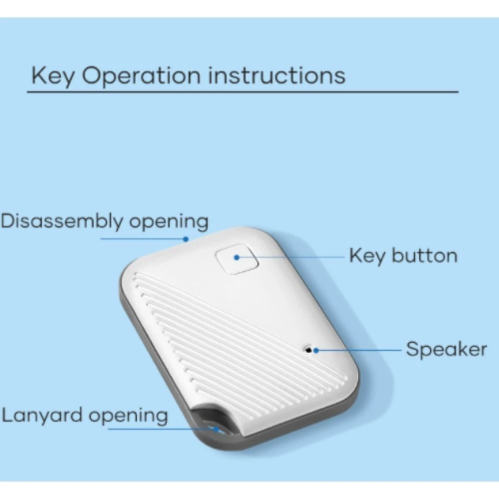 Find My Compatible Smart Tracker Tag – Bluetooth Item Finder with Replaceable Button Battery for Keys, Bags, Luggage (iOS Andorid)