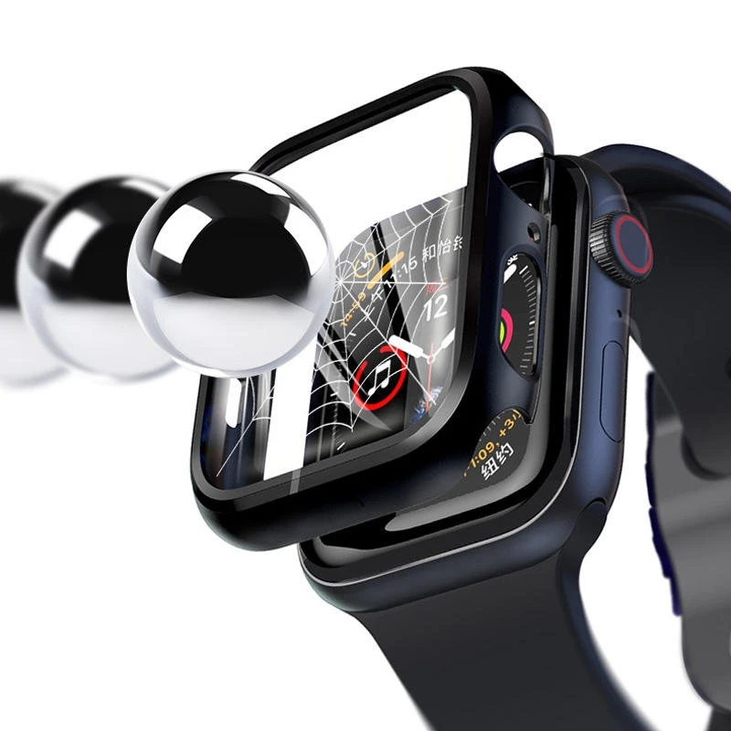 Full Coverage PC + Tempered Glass Case for Apple Watch 38mm/42mm