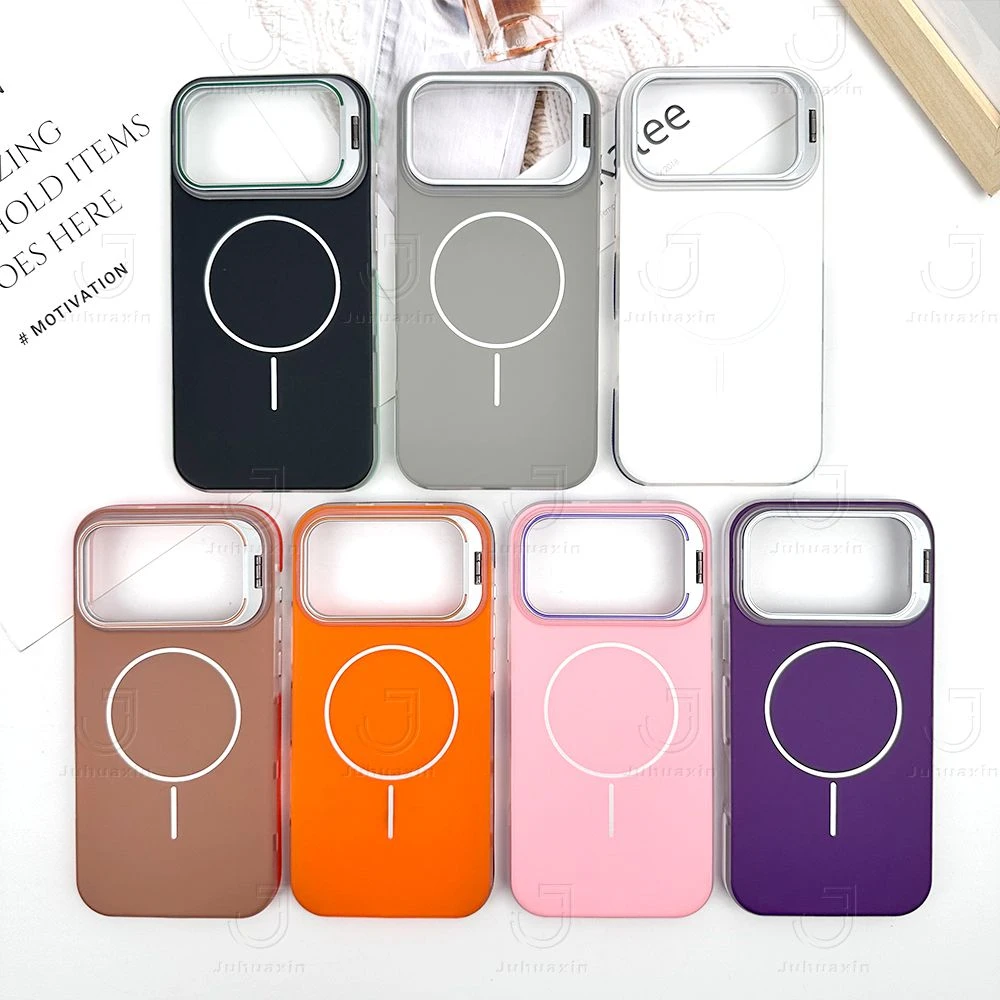 Fundas Magnetic Charging Mobile Phone Case Matte Shockproof Slim Lens Holder Phone Case for iPhone 17PRO 17promax