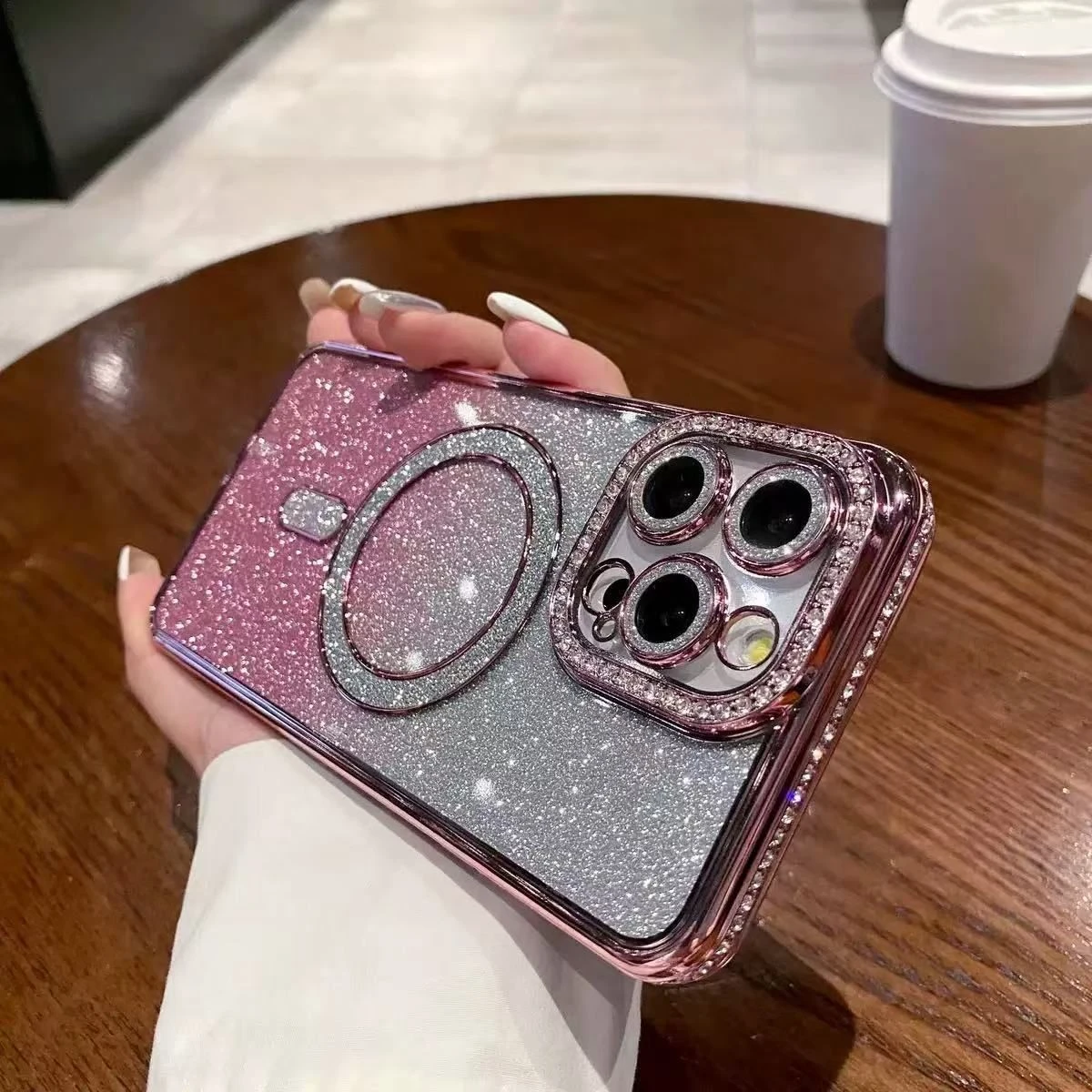 Gradient Rhinestones Magsafe Case for iPhone 17 16 15 PRO Max Samsung