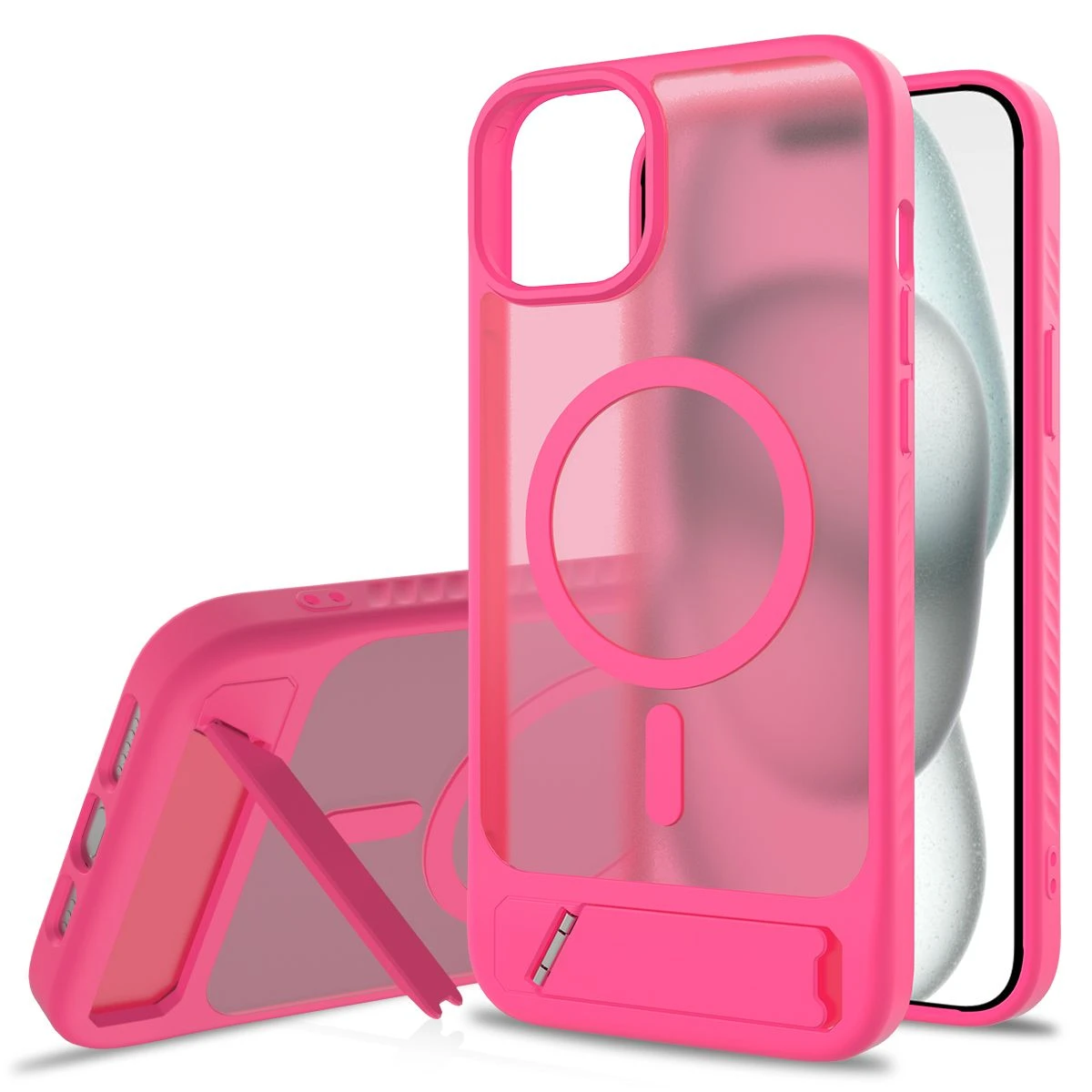 High Quality Magnetic Bracket Phone Cover for iPhone 15 Plus/14 Plus Cell Cover