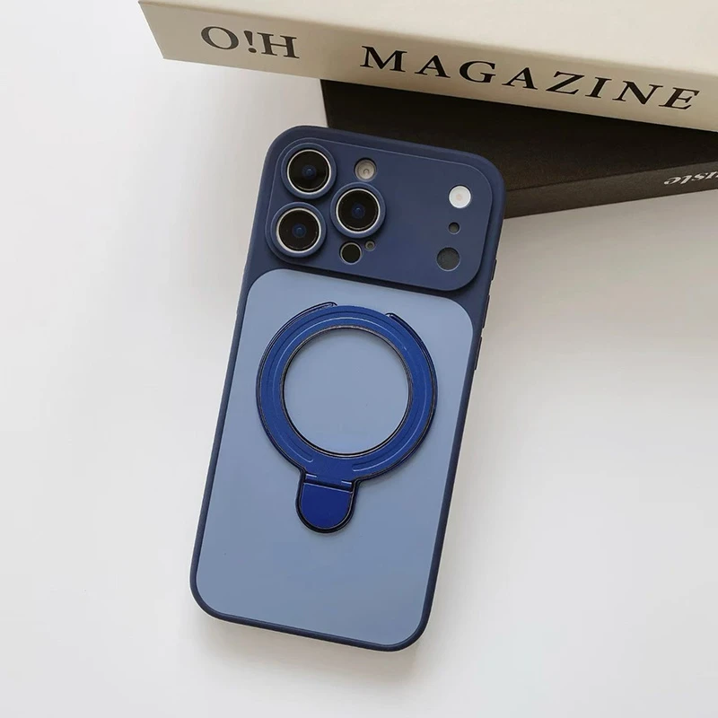 High Quality Magsfe Magnetic Phone Case for iPhone 17 Air/17e/16e 2025 with Metal Rotating Stand