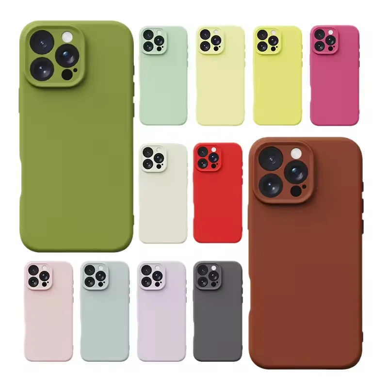 High Quality Soft Rubber Real Original Silicone Case for 12 13 14 15 16 17 PRO Silicon Cell Phone