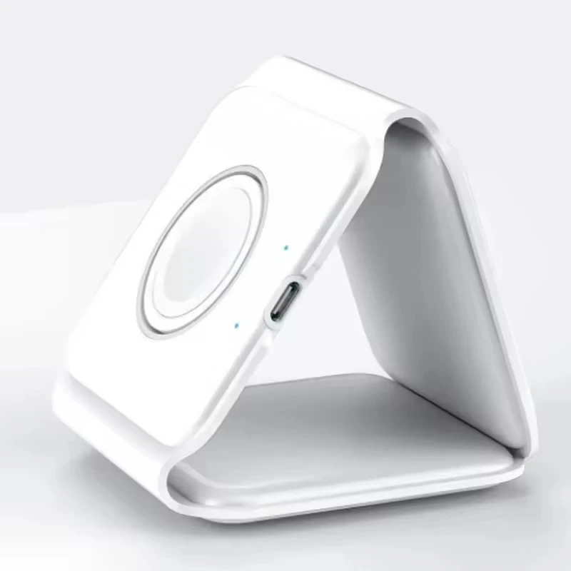 Hot Selling 3 in 1 Foldable Magnetic Wireless Charging Station for Mobile Phone Fast Charging Desktop Stand Charger