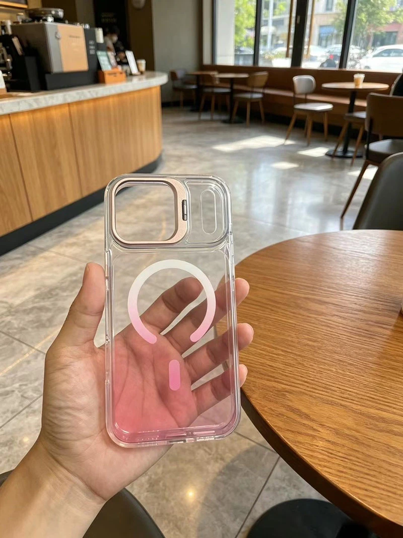 Hot Selling Fashion Gradient Color Transparent Magnetic Magsafe Case for iPhone 12 13 14 15 16 PRO Max