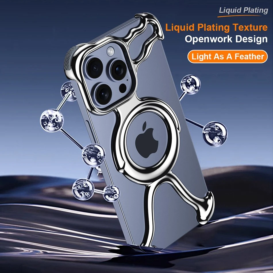 Hot Selling Luxury Liquid Plating Metal Magnetic Phone Case for iPhone 13 PRO Max for iPhone 13/14