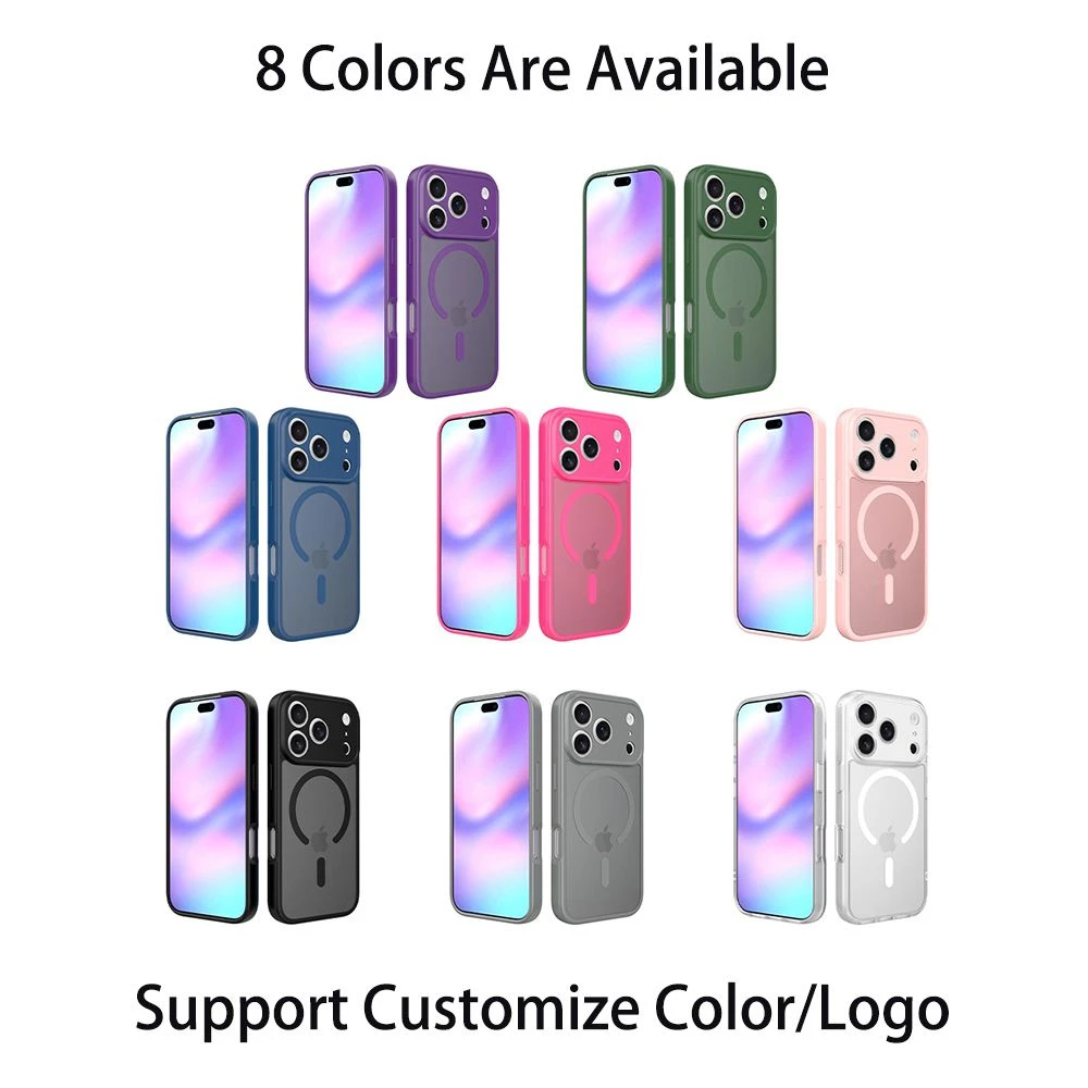 Hybrid Cell Phone Accessories Anti-Fingerprint Magnetic Matte Mobile Phone Case for Iphon 13 14 15 16 17 PRO Max