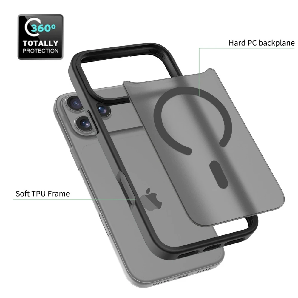 Hybrid OEM-Ready Frosted Magnetic Mobile Phone Case for iPhone 17promax 18PRO