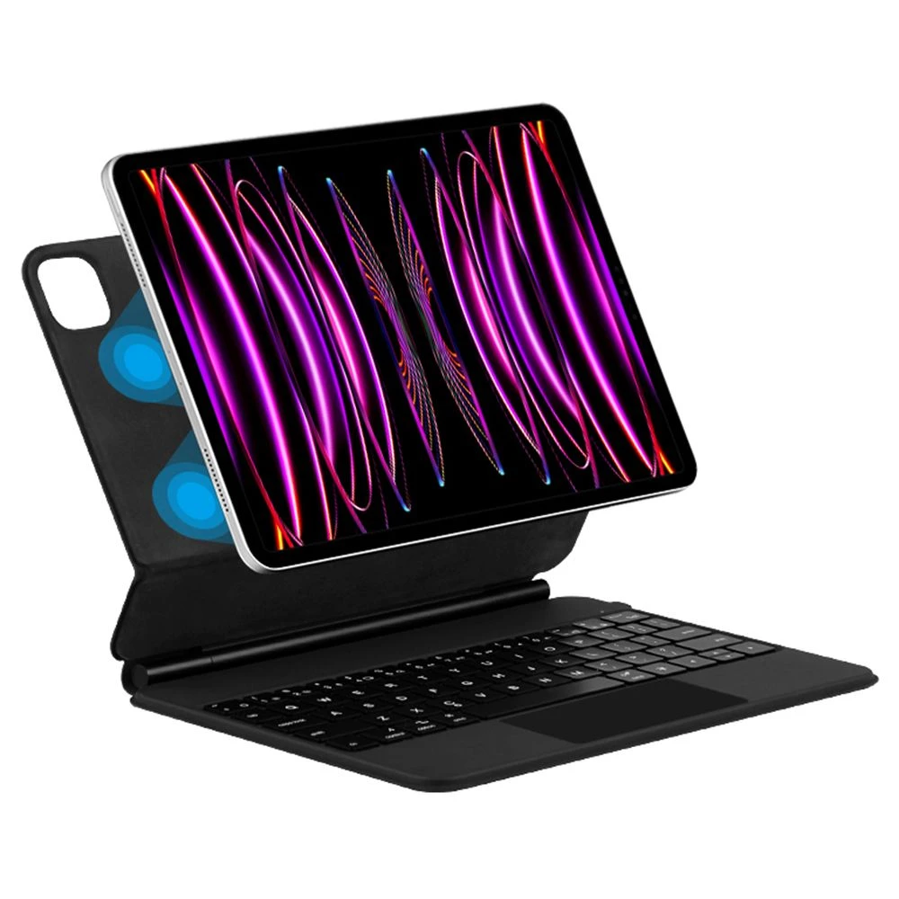 Jiuyu for iPad PRO 11 (2020) / (2021) / (2022) Magnetic Floating Bluetooth Keyboard + Leather Tablet Case