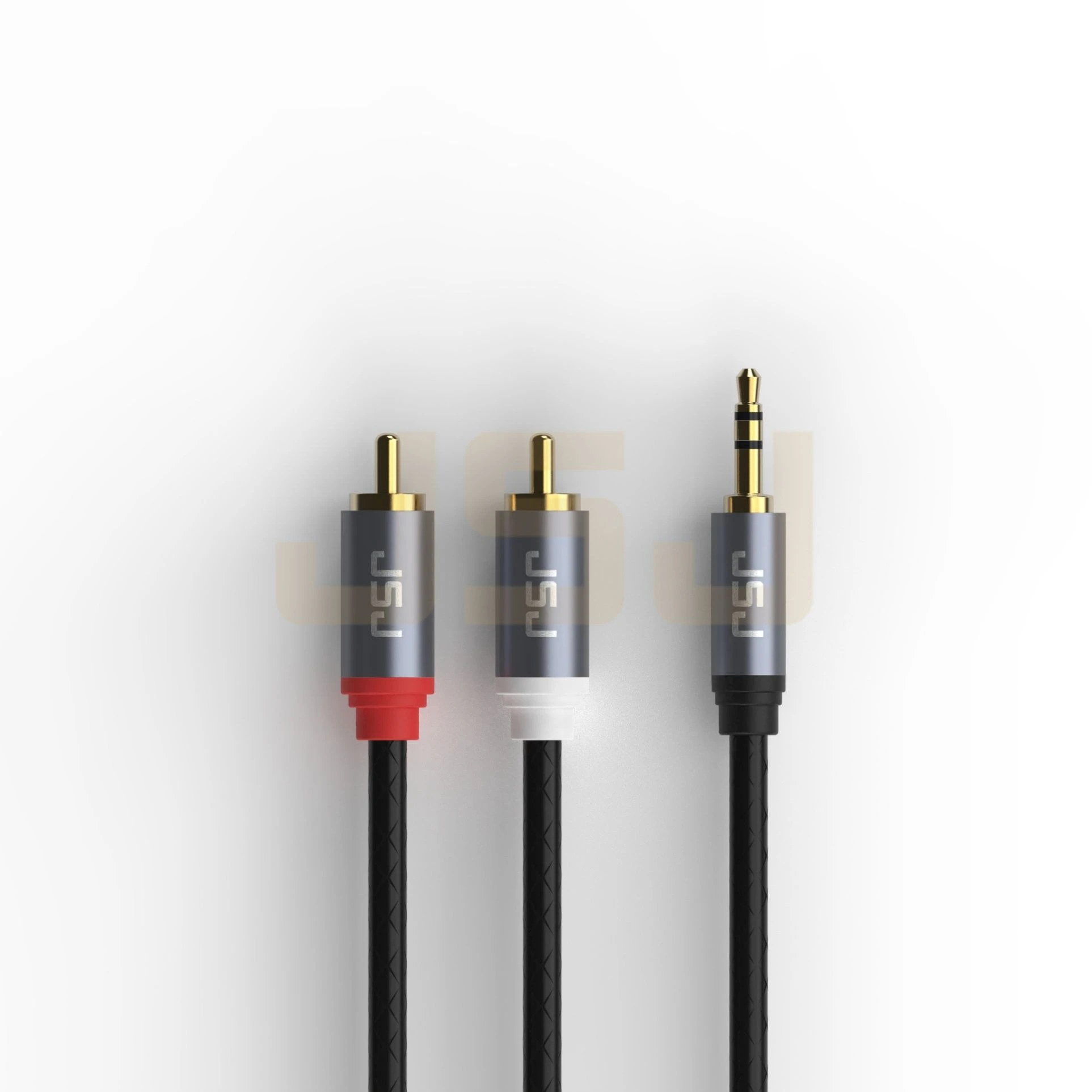 Jsj Premium Silver Plated Copper 3.5mm to Dual Lotus Audio Cable