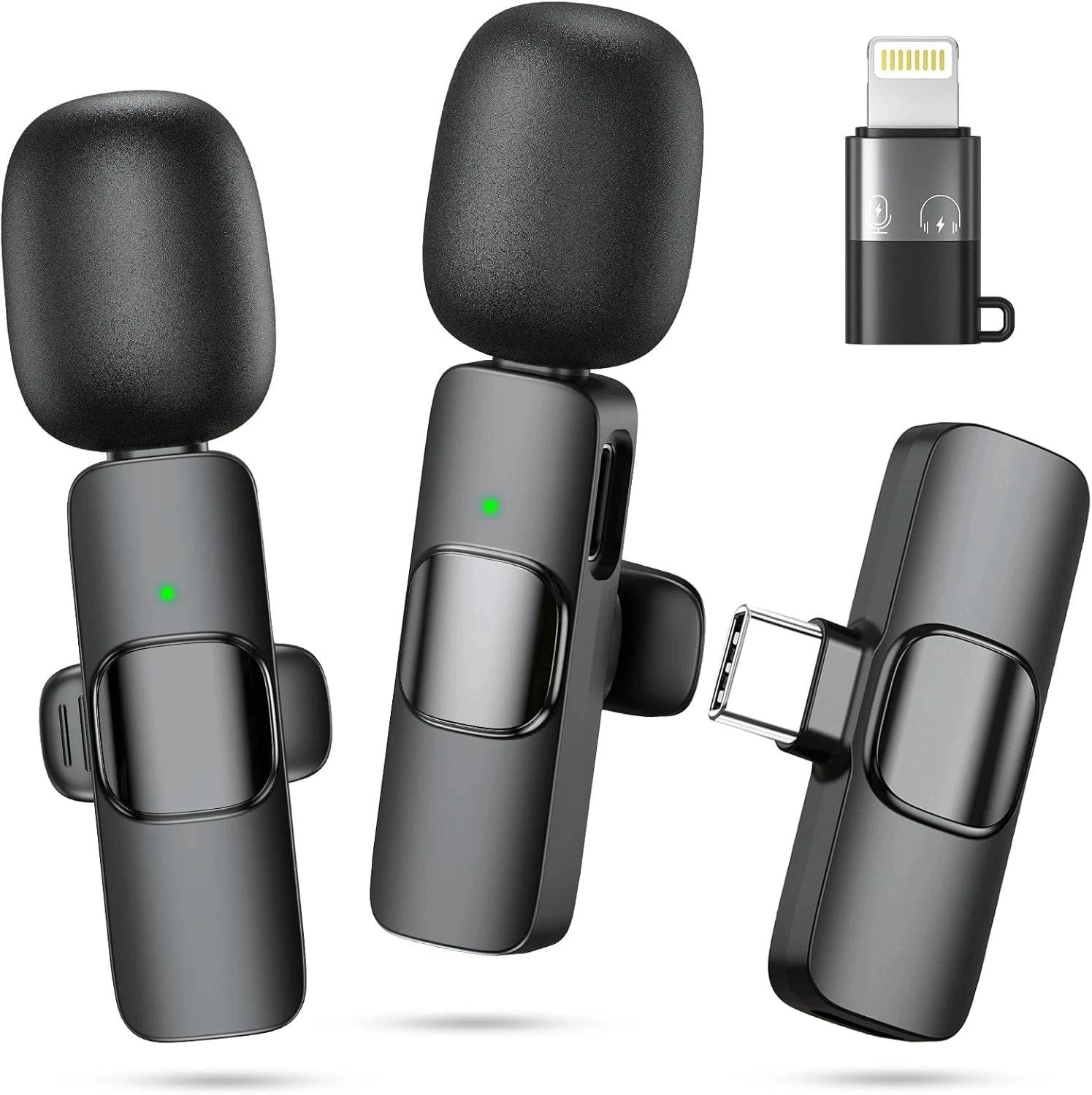 K9 Wireless Collar Mic Noise Canceling Lavalier Microphone for iPhone/Android & Type C Supported Wireless Microphone