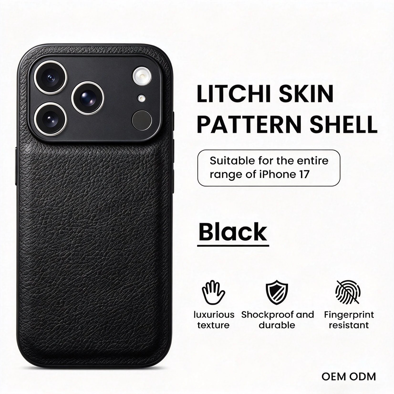 Litchi Texture Leather Phone Case Shockproof Protective Cover OEM ODM Wholesale Supplier