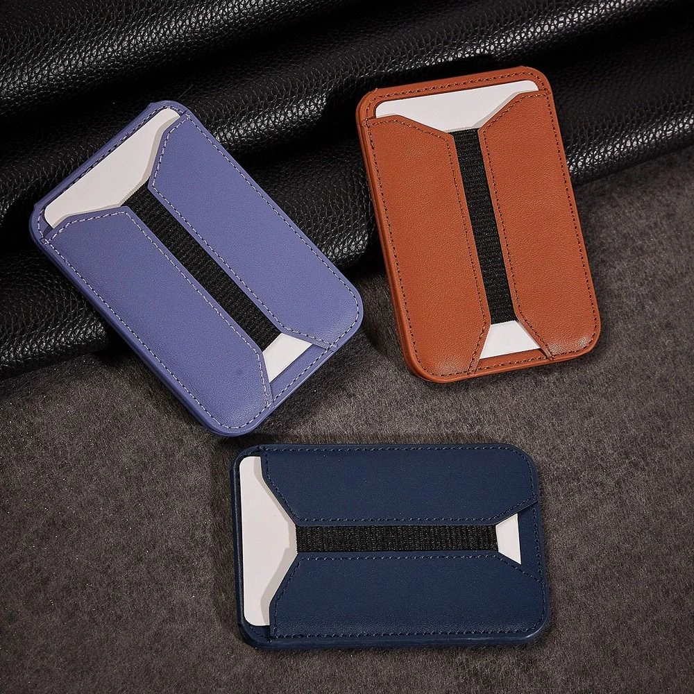 Luxury Gift Magnetic Anti Blocking Multifunction Leather Phone Card Holder for Apple Wallet Magnetic Logo