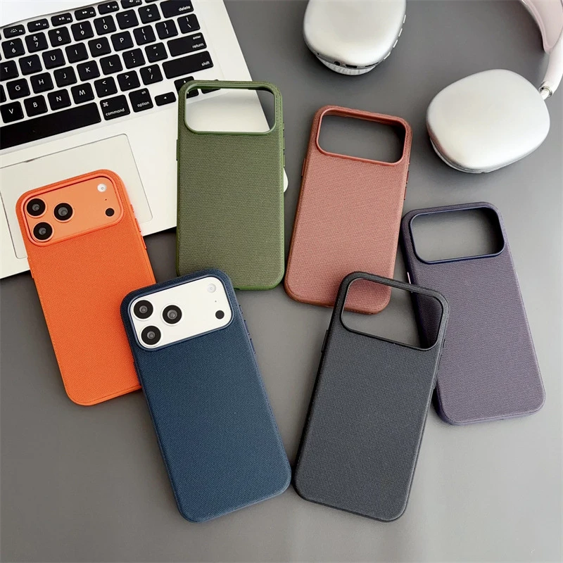 Luxury Leather Texture Phone Case for iPhone 17 18 PRO Max Magnetic Anti-Drop Mobile Phone Case
