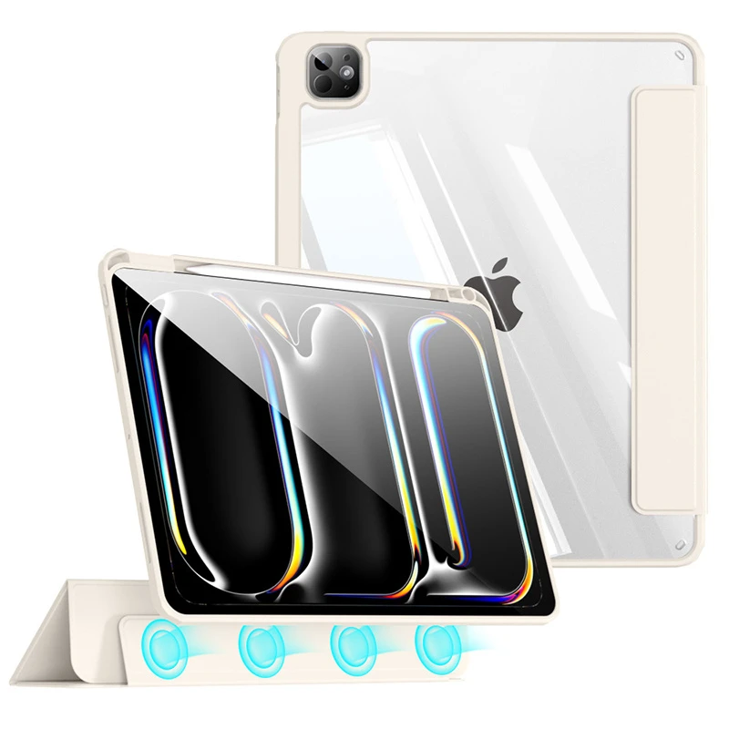Magnetic Detachable Flip Leather Cover for iPad PRO 13 Inch 2025 2024 Tablet Case with Pencil Holder