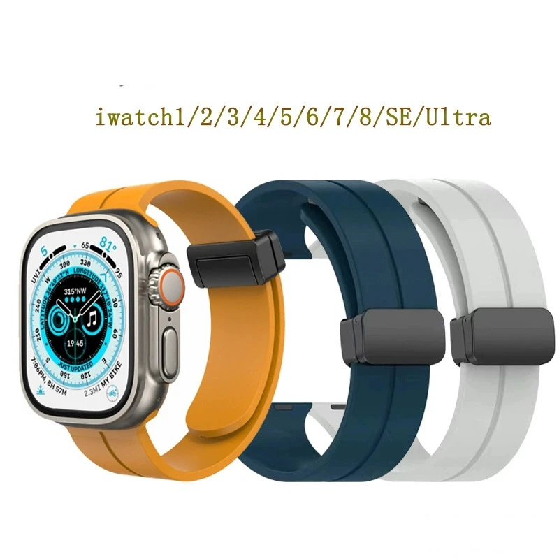 Magnetic Folding Buckle Sport Women Men Replacement Watch Bands for Apple Watch
