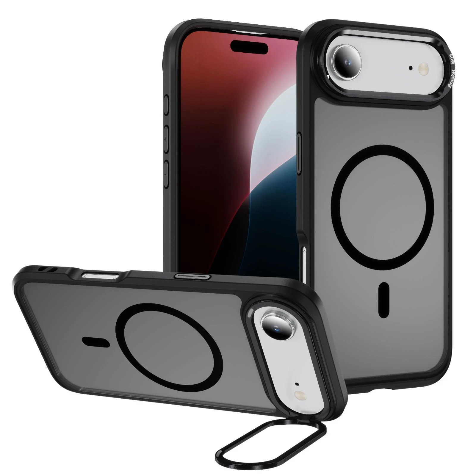 Magnetic Matte Phone Case with Ring Holder for iPhone 17 Air