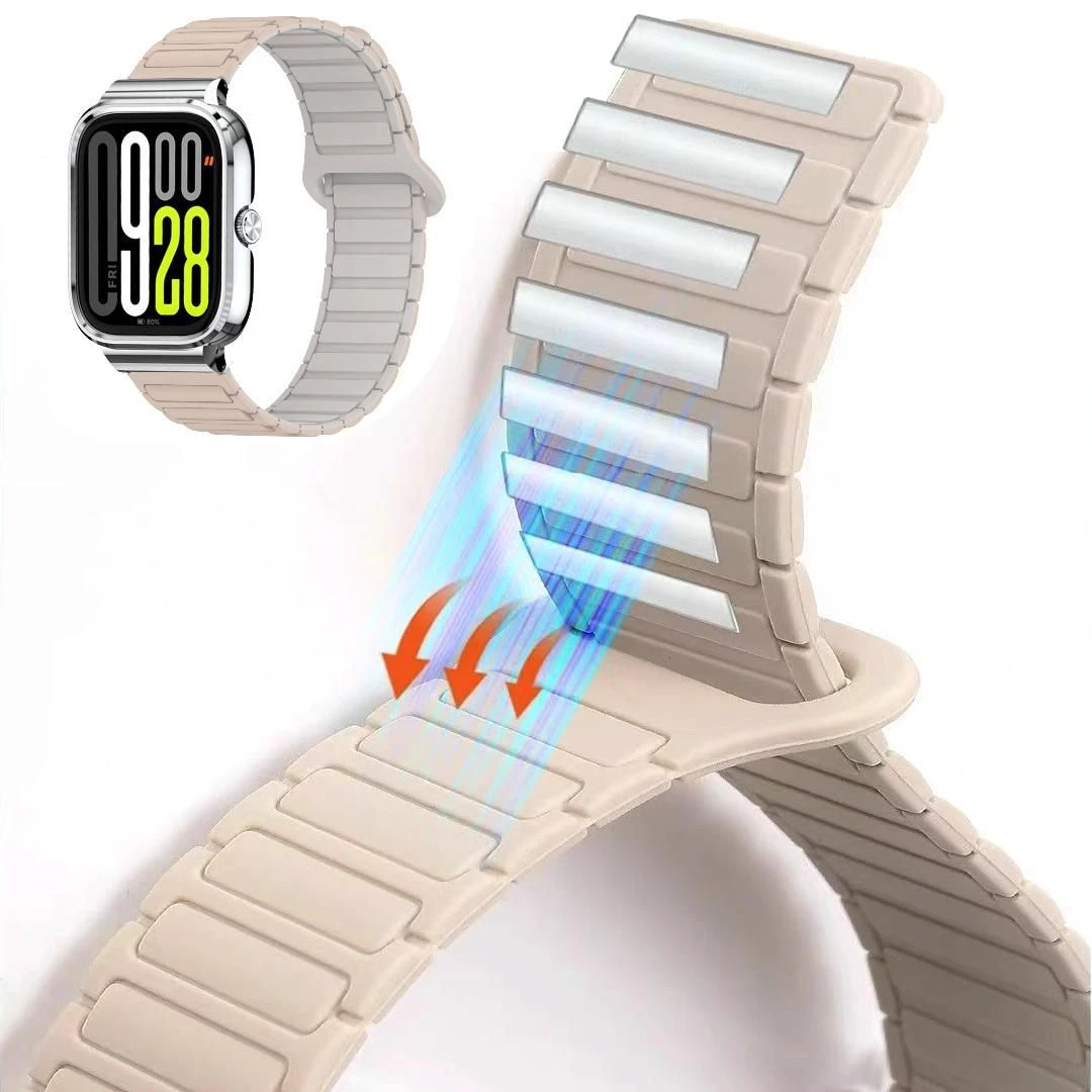 Magnetic Silicone Watch Band, Quick Release Sport Strap for Apple Watch Samsung Huawei, Soft Sweatproof Replacement Wristband, Custom Logo Wholesale