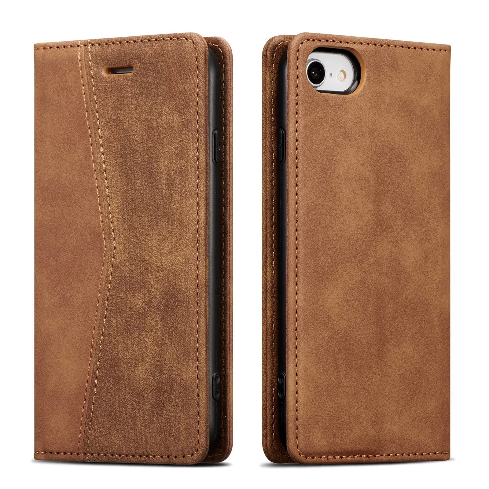 Manufacture Customize OEM Business Embossed PU Leather Mobile Phone Case for Retro iPhone 7 Plus__8 Plus Card Holder Stand Wallet Book Back Cover Shock
