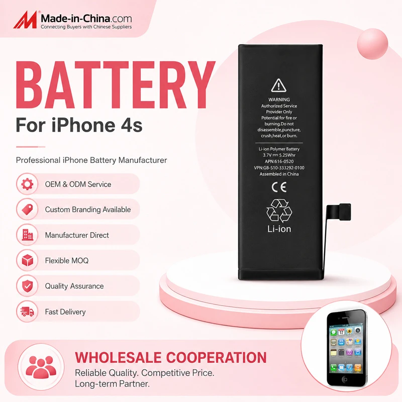 Manufacturer Supplier Cell Phone Battery Factory 0 Cycle Battery for iPhone 4S 12 PRO Max Xs Max 7
