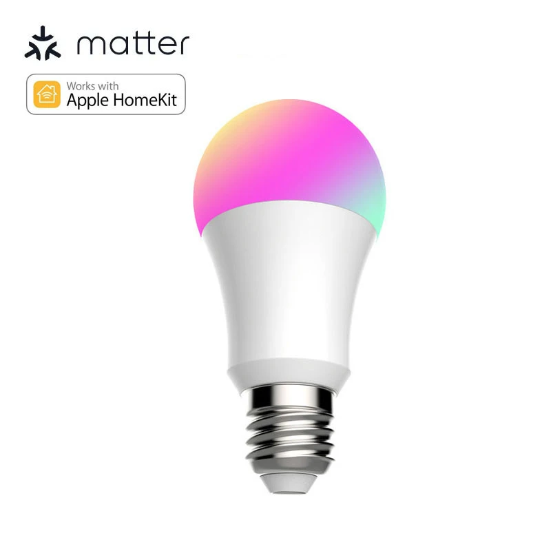 Matter Over WiFi Homekit Smart RGB Rgbcw Rgbcct E27 Light Bulb Work with Alexa and Google Home