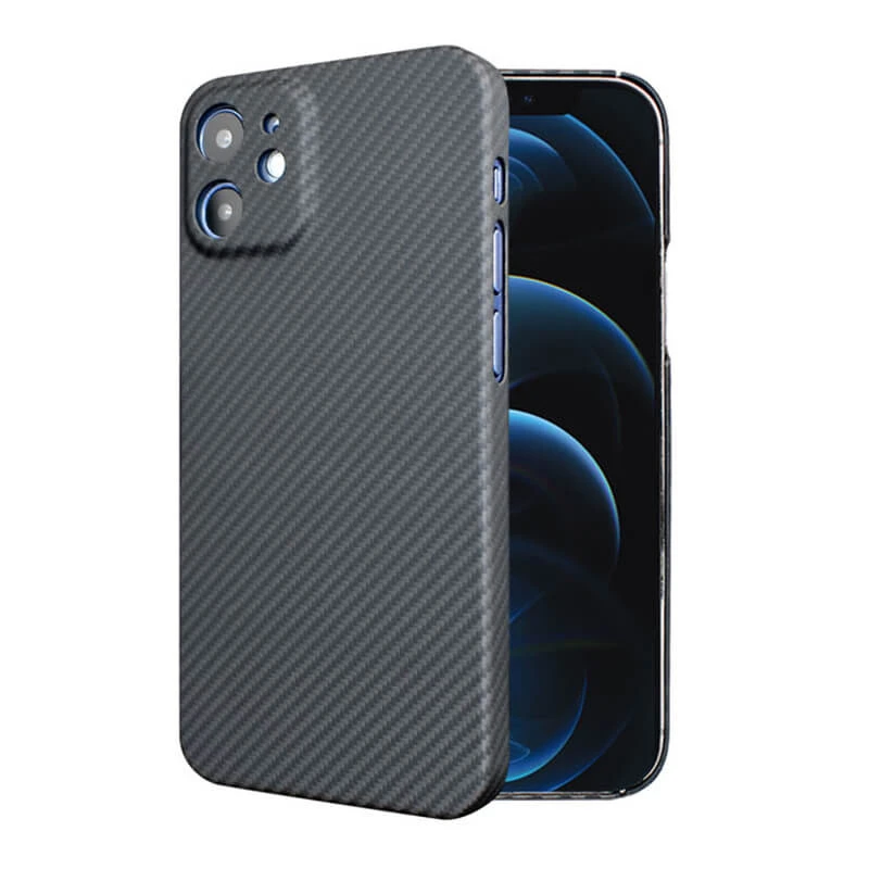 Mobile Phone Accessories Drop Tested Matte Thin Line Style Aramid Fiber Phone Case for iPhone 12