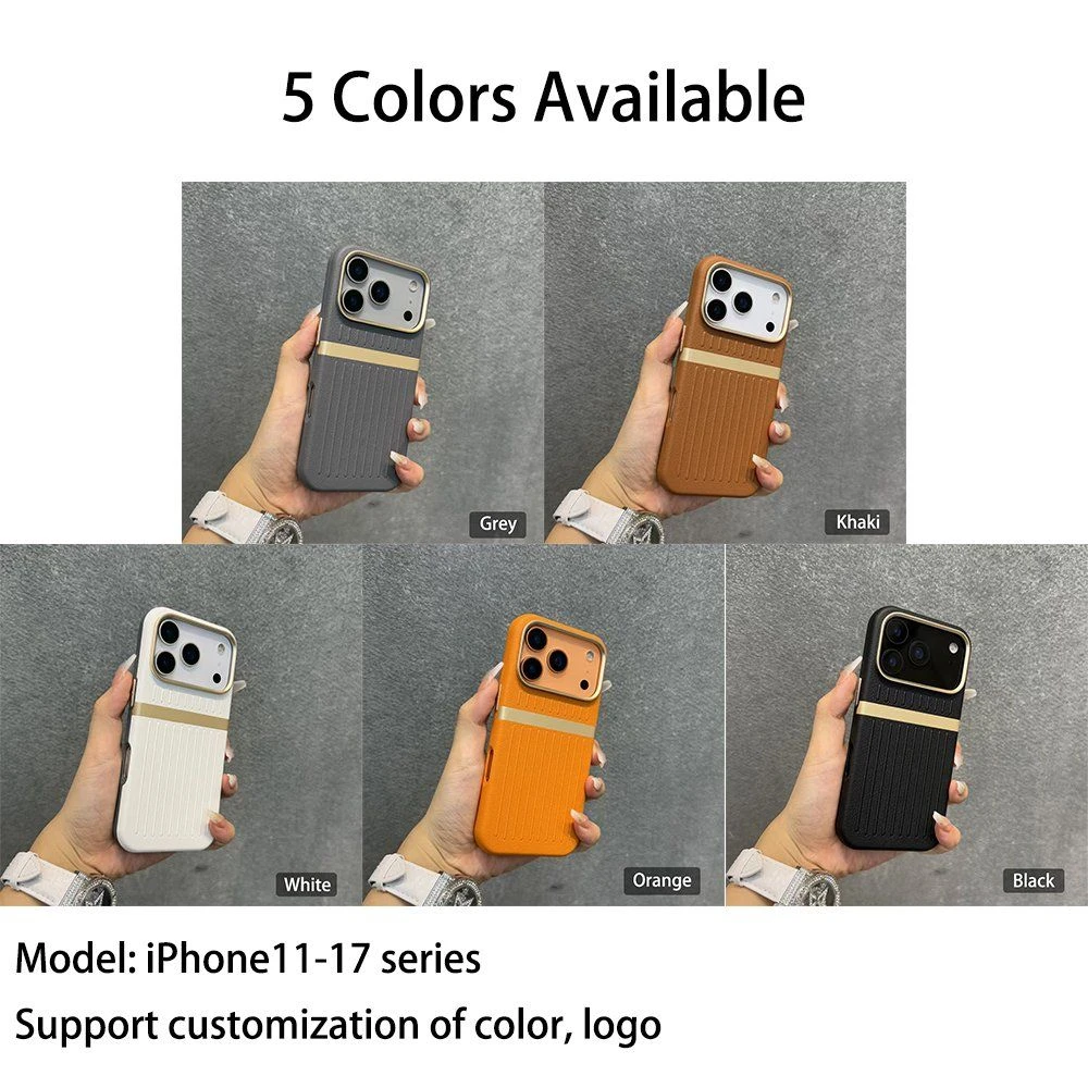 Mobile Phone Accessories Smartphone Wireless Charging Luggage Texture Leather Phone Case for IP11-17 Series