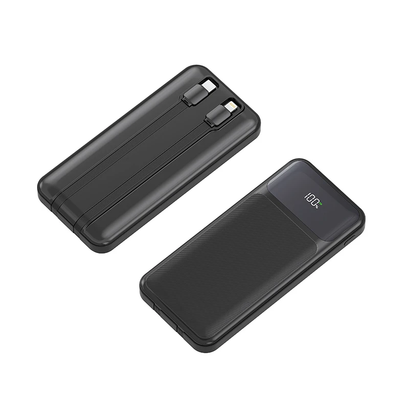 Mobile Power with Charging Cable 10000mAh / 20000mAh / 30000mAh Brand Customized Power Bank Factory