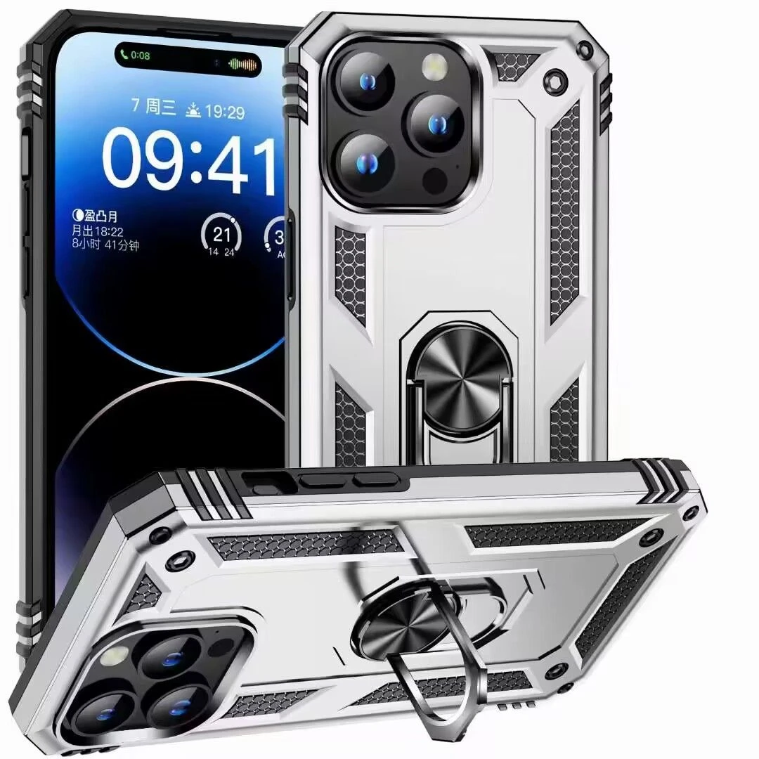 New Factory Price Ametal Plate Can Attach to Magnetic Car Mount Mobile Phone Case TPU PC with Ring