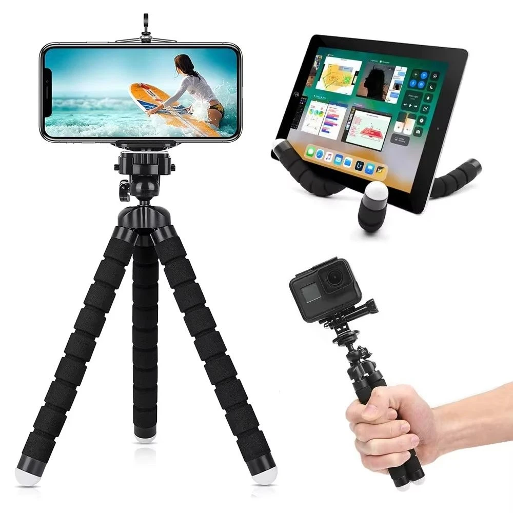 New Flexible Selfie Stick Tripod Stand Handheld Foldable Tripod Selfie Stick Wireless Remote Control for Phone Camera for Phone