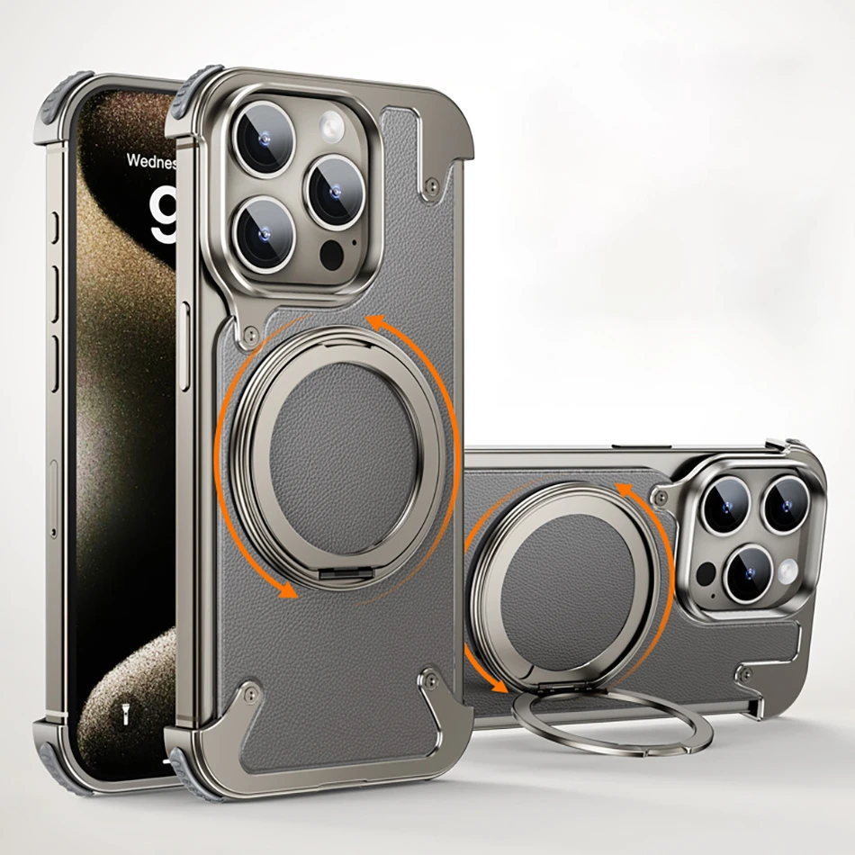 New Support Magsafe Charging Luxury Magnetic Metal Phone Case for iPhone 15 PRO Max for iPhone 15 PRO