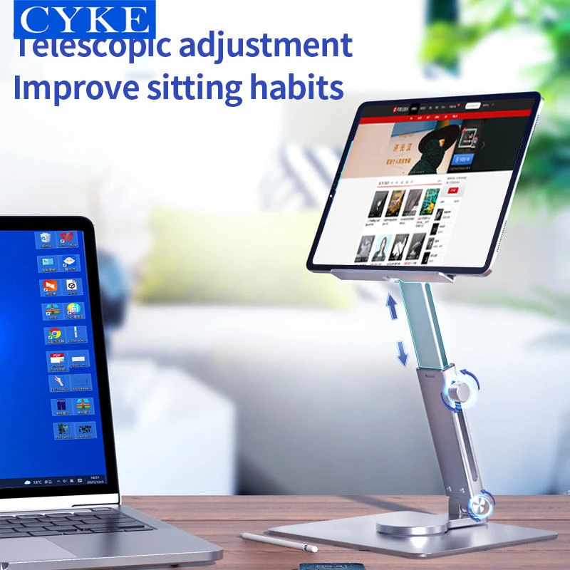 New Tablet Stand Rotating 360degree Multi-Angle Adjustable Telescopic Design Aluminum Alloy iPad Stand for Xiaomi iPad