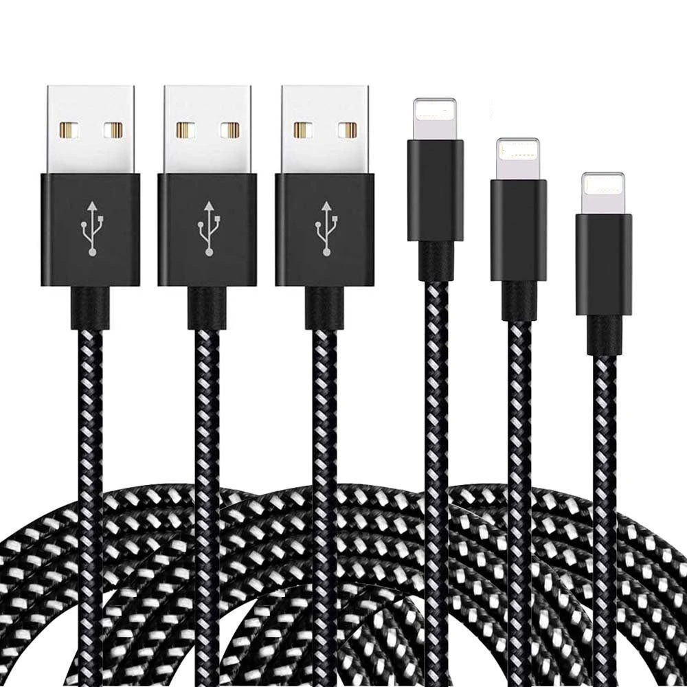 Nylon Braided Cable 1m 2m Certified Charging Data Cable for iPhone 11