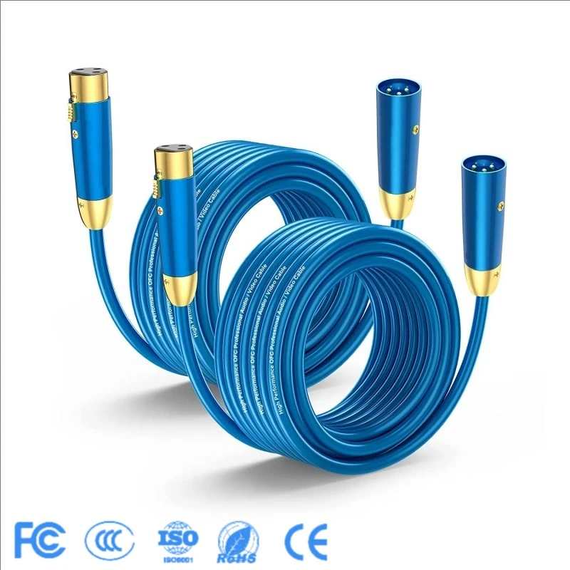 OEM High-End 3-Pin XLR Male-to-Female Cable for Mics & Speakers DMX Compatible